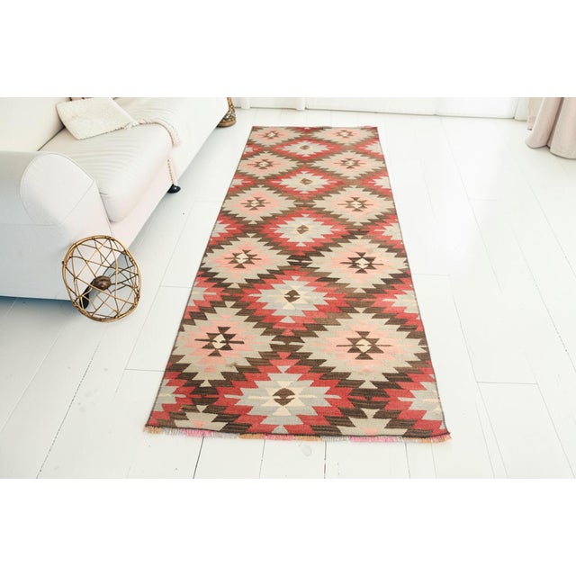 Off-white Anatolian Hallway Kilim Runner For Sale - Image 8 of 10