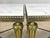 Stone Mid 20th Century French Neoclassical Regency Style Tripartite X-Base Brass & Carrara Marble Tables For Sale - Image 7 of 12
