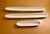 This vintage Carnevale McCarty of Memphis signed white pottery set of 3 olive tray dishes exudes a Mid-Century Modern...
