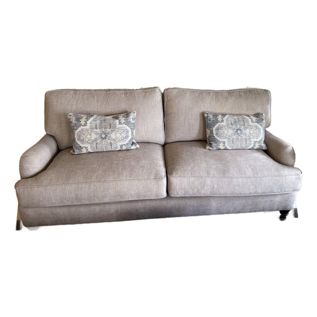 Lee Industries 2452 English Roll-Arm Sofa in Sandstone — Bench-Made For Sale