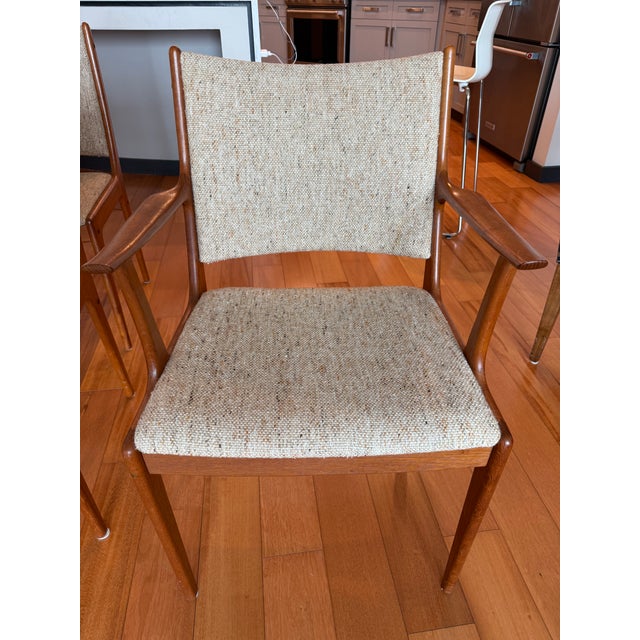 Set of 6 Mid Century Modern Dining Chairs in Tweed Fabric For Sale In Nashville - Image 6 of 10