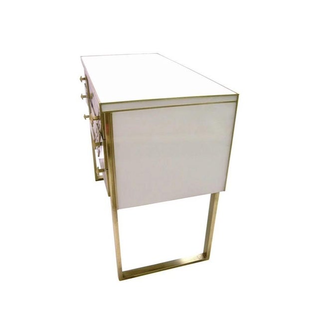 Art Deco 20th Century Art Deco Style Italian White, Black /Gold Chest Cabinet / Sideboard For Sale - Image 3 of 9