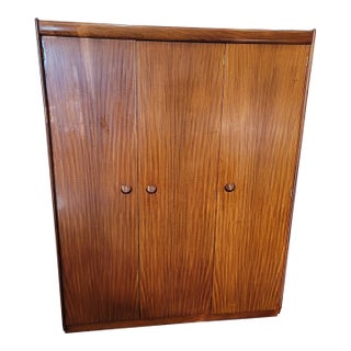 Mid-Century Modern Armoire Clothes Closet Danish Modern For Sale