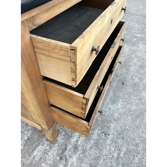 French 19th Century Empire Bleached Solid Walnut Commode For Sale - Image 11 of 12