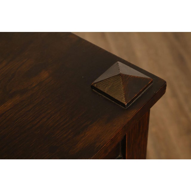 Antique Mission Oak Arts And Crafts Two Door Bookcase For Sale - Image 11 of 18