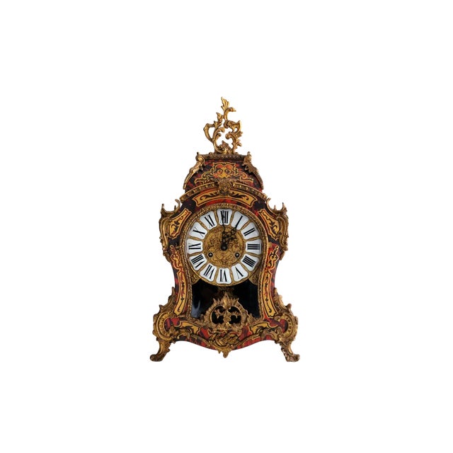 Boulle Pendulum Mantle Clock, 1950s For Sale