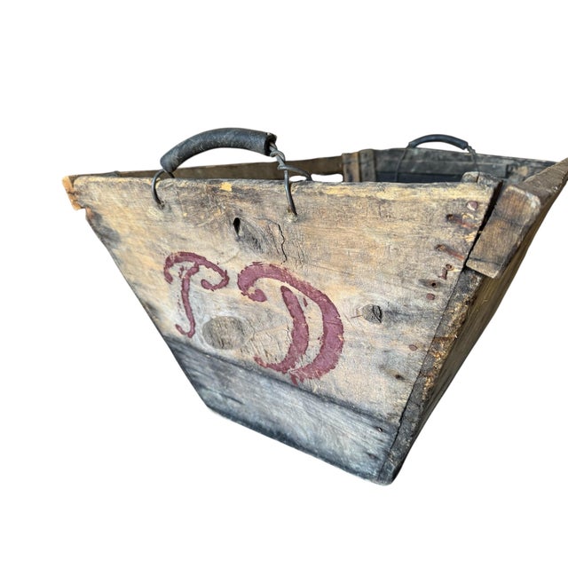 Antique French Champagne Vinery Crate With Original Stenciling For Sale - Image 12 of 14