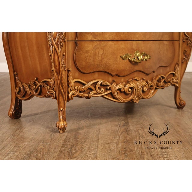 French Provincial French Rococo Style Bombe Armoire Chest For Sale - Image 3 of 18