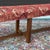 Chippendale Antique Oak Block Leg Bench Newly Reupholstered in Turkish Orange Kilim Fabric For Sale - Image 3 of 11