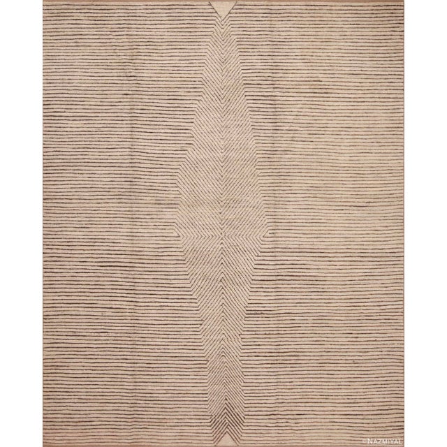 Nazmiyal Collection Modern Cream Contemporary Area Rug For Sale