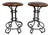 Vintage Virginia House Oxblood Burgundy Vinyl Nailhead Swivel Backless Barstools For Sale