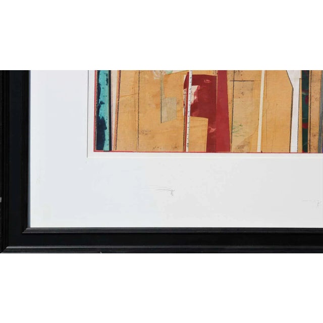 1980s Abstract Geometric Mixed-Media Collage Painting by John Pavlicek, Framed For Sale - Image 4 of 10