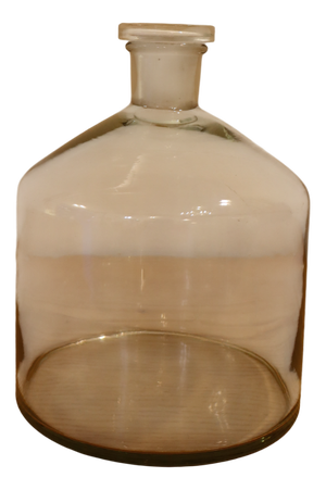 Blown Glass Bottle with Pharmacy Stopper, 1910s