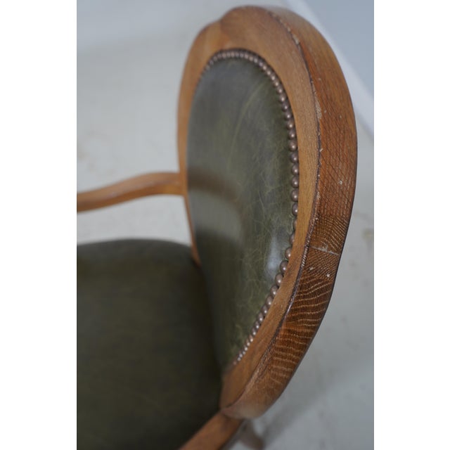 Set of 8 French Style Leather Upholstered Armchairs For Sale - Image 17 of 18