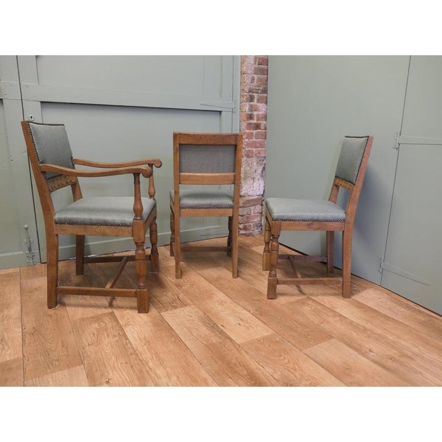 Early 20th Century Antique Arts and Crafts Golden Oak Dining Chairs, 1900, Set of 8 For Sale - Image 5 of 8