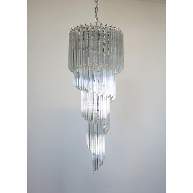 Murano Chandelier with 86 Transparent Prism Quadriedri, 1990s For Sale - Image 4 of 13