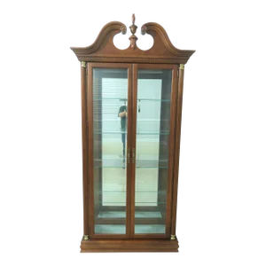 Pulaski Beveled Glass 2 Door Cherry Curio Cabinet