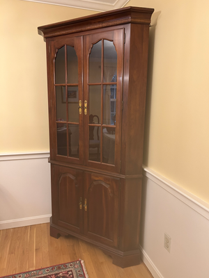 Traditional Solid Cherry Corner China Cabinet