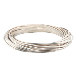 1970s Silpada Sterling Silver Interlocking Bangle For Sale