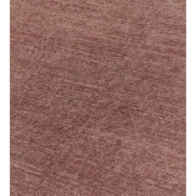 Textile Handwoven Mauve Abrash Hemp Rug For Sale - Image 7 of 8