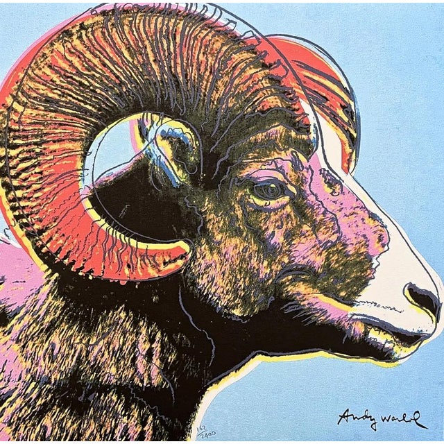 After Andy Warhol, Bighorn Ram Pink-Blue, 1980s, Print For Sale - Image 6 of 6