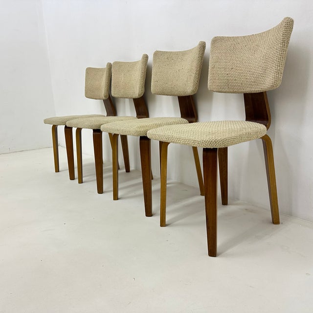 Dutch Plywood Dining Chairs by Cor Alons, 1960s, Set of 4 For Sale - Image 9 of 18
