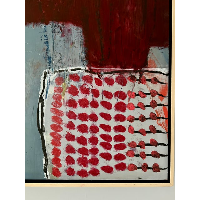 Contemporary Flower Abstraction, Painting on Wood For Sale - Image 3 of 8