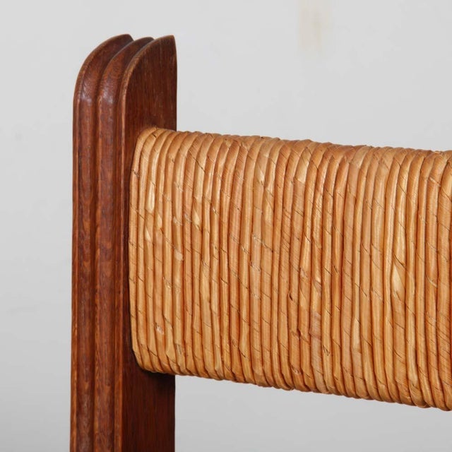 1950s Oak Straw-Seated Armchairs, 1950s, Set of 2 For Sale - Image 5 of 8