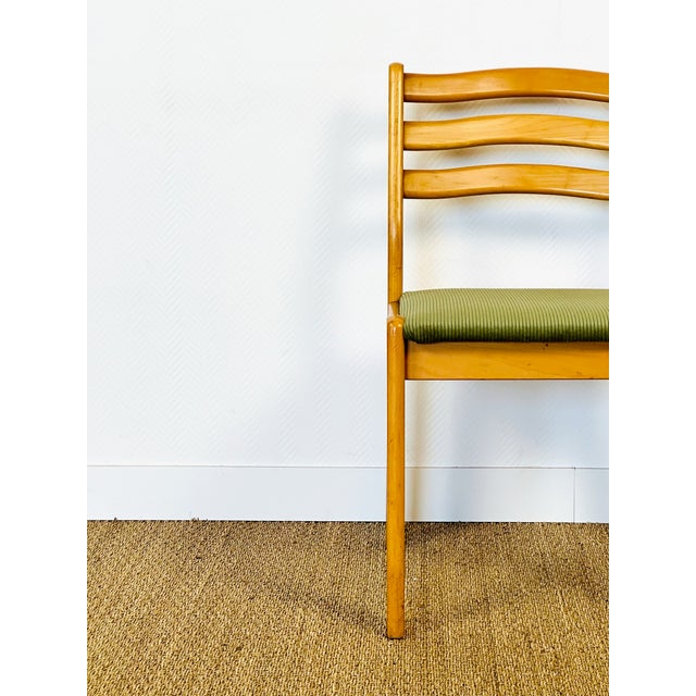 Vintage Beechwood and Green Corduroy Dining Chairs, 1960s, Set of 4 For Sale - Image 17 of 18