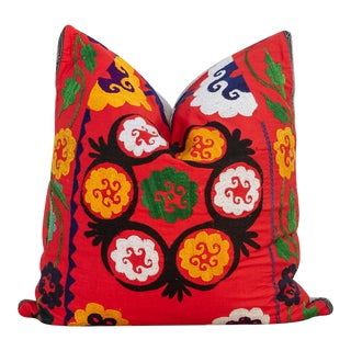Daisy Large Vintage Suzani Pillow For Sale