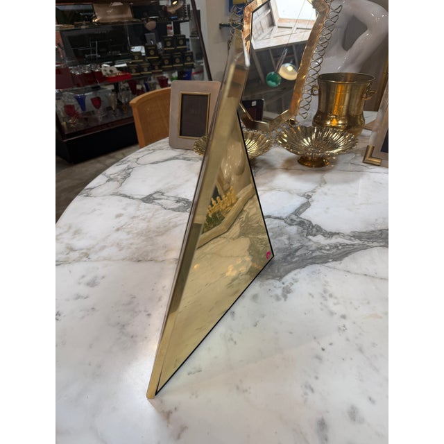 Vintage Italian Brass and Black Glass Picture Frame For Sale In Los Angeles - Image 6 of 7