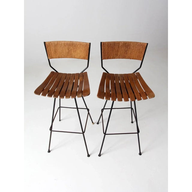 Mid-Century Stools Pair For Sale - Image 6 of 11