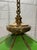 Metal Vintage Brass & Green Glass Octagonal Three-Light Pendant Chandelier For Sale - Image 7 of 12
