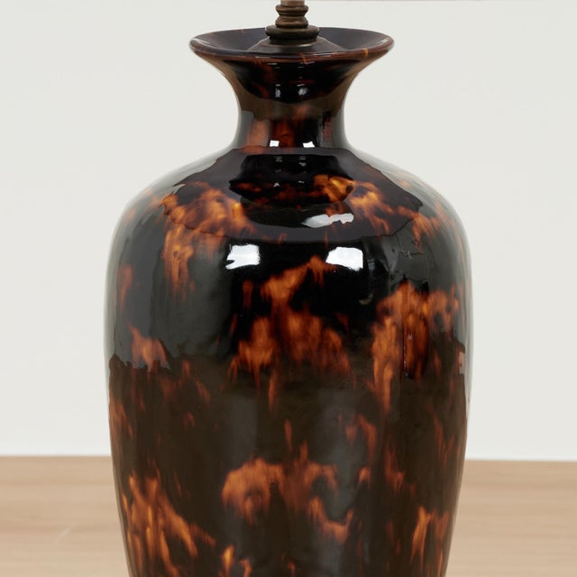 Vintage Pair of Faux Tortoise Table Lamps For Sale - Image 10 of 11