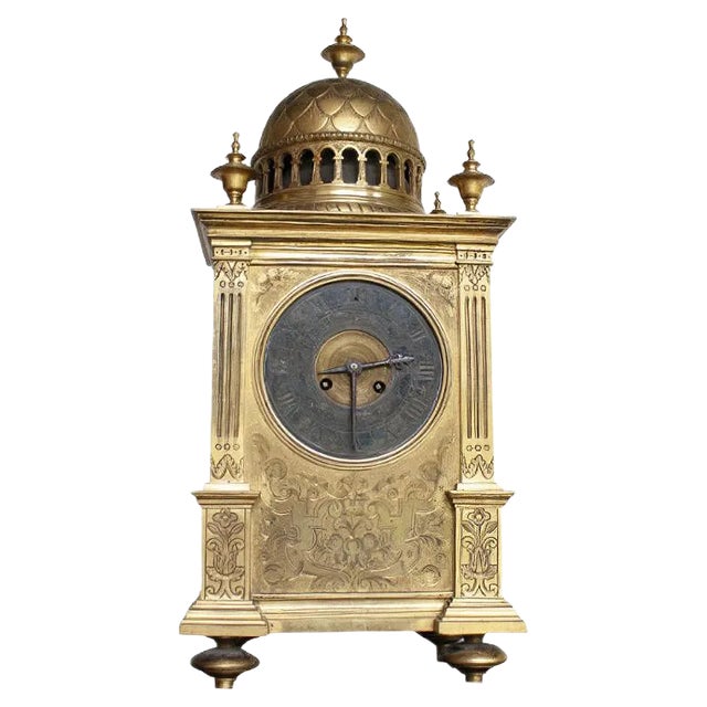 Late 19th Century Bronze and Gold Plated Clock For Sale