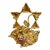 Vintage 1970s Copa Brazil Brutalist Star of David Brass & Amethyst Sculpture For Sale