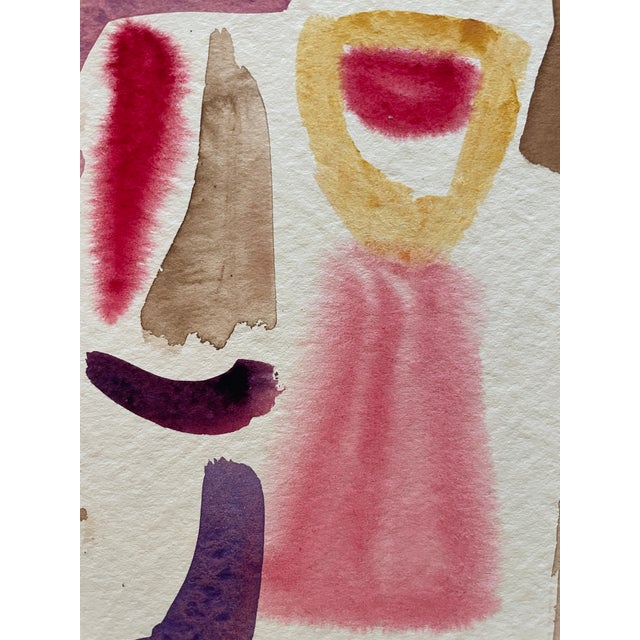 Abstract Watercolor on Paper by Mariette Bevington 1960 For Sale - Image 4 of 7