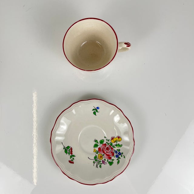 Coffee Cups with Saucers in Streetlight Pattern from KG Lunéville, 1980s, Set of 12 For Sale - Image 4 of 11