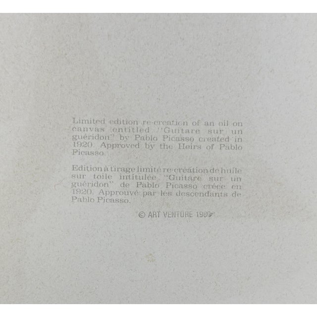 Pablo Picasso 1980s Pablo Picasso, Guitare Et Partition (Marina Picasso Estate Hand Signed Lithograph) For Sale - Image 4 of 4