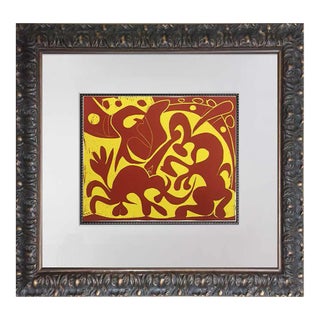 Pablo Picasso Linogravure Ltd Edition - "Picador (Rouge Et Jaune) ” W/Frame For Sale