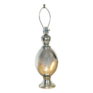 1970s Large Mid-Century Silvered Mercury Glass Baluster Table Lamp For Sale