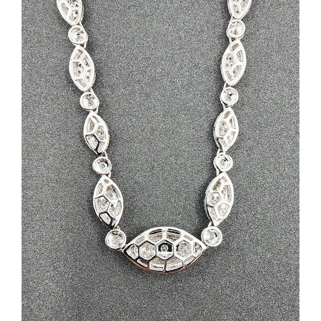 Early 21st Century 3.07 Ct Marquise Shaped Diamond Pave Necklace For Sale - Image 5 of 9