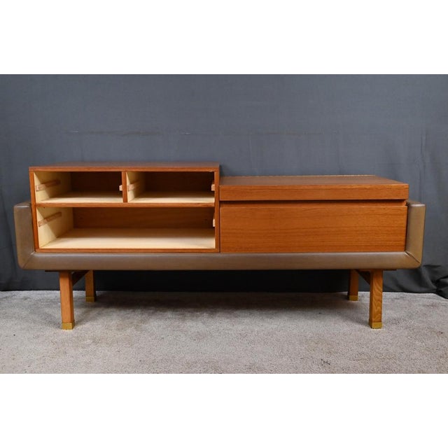 Teak and Nubuck Dressing Table attributed to R. Landault, 1970, Set of 3 For Sale - Image 18 of 18