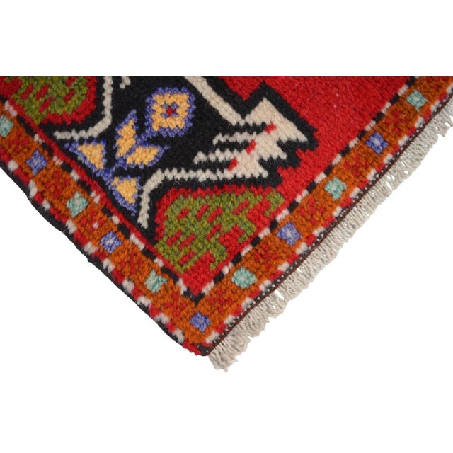 1970 Hand Knotted Mat Small Turkish Rug Entry Decor Door Mat- 1′9″ × 3′ For Sale - Image 11 of 12