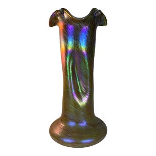 Very Large Loetz Rindskopf 13” Iridescent Vase For Sale