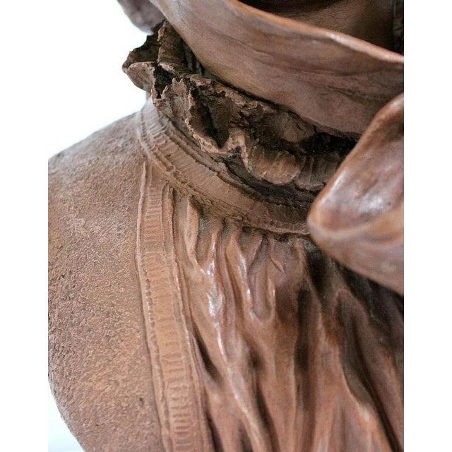 A. Blanc, Terracotta Bust of Woman, 1900s For Sale - Image 9 of 18