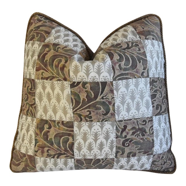 Italian Designer Mariano Fortuny Feather/Down Pillow For Sale