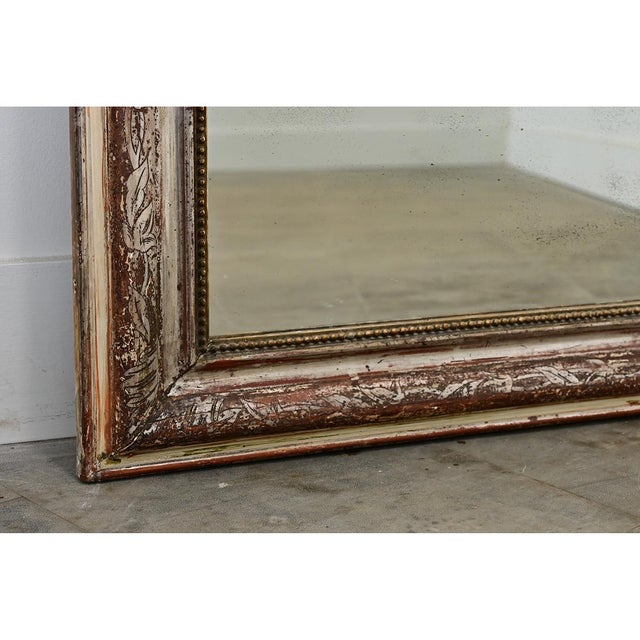Wood French 19th Century Louis Philippe Silver Gilt Mirror For Sale - Image 7 of 11