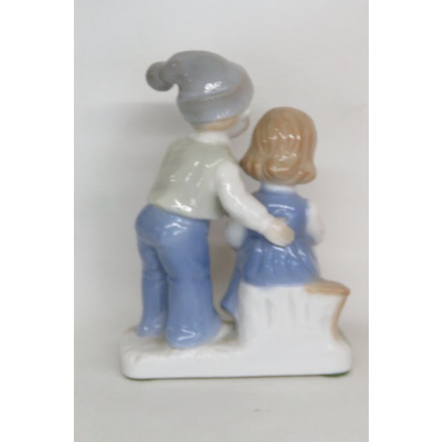 Lego Japan Porcelain Figurine Girl and Boy Reading Open Book Glossy Finish 5087b For Sale - Image 4 of 16