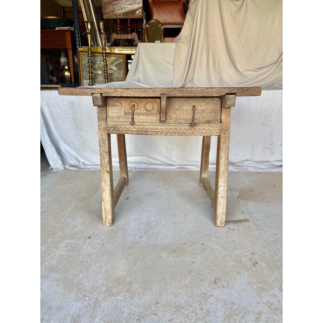 This 19th Century Spanish Walnut Side Table was crafted in the late 1800's in the Catalan region of Spain. The piece...